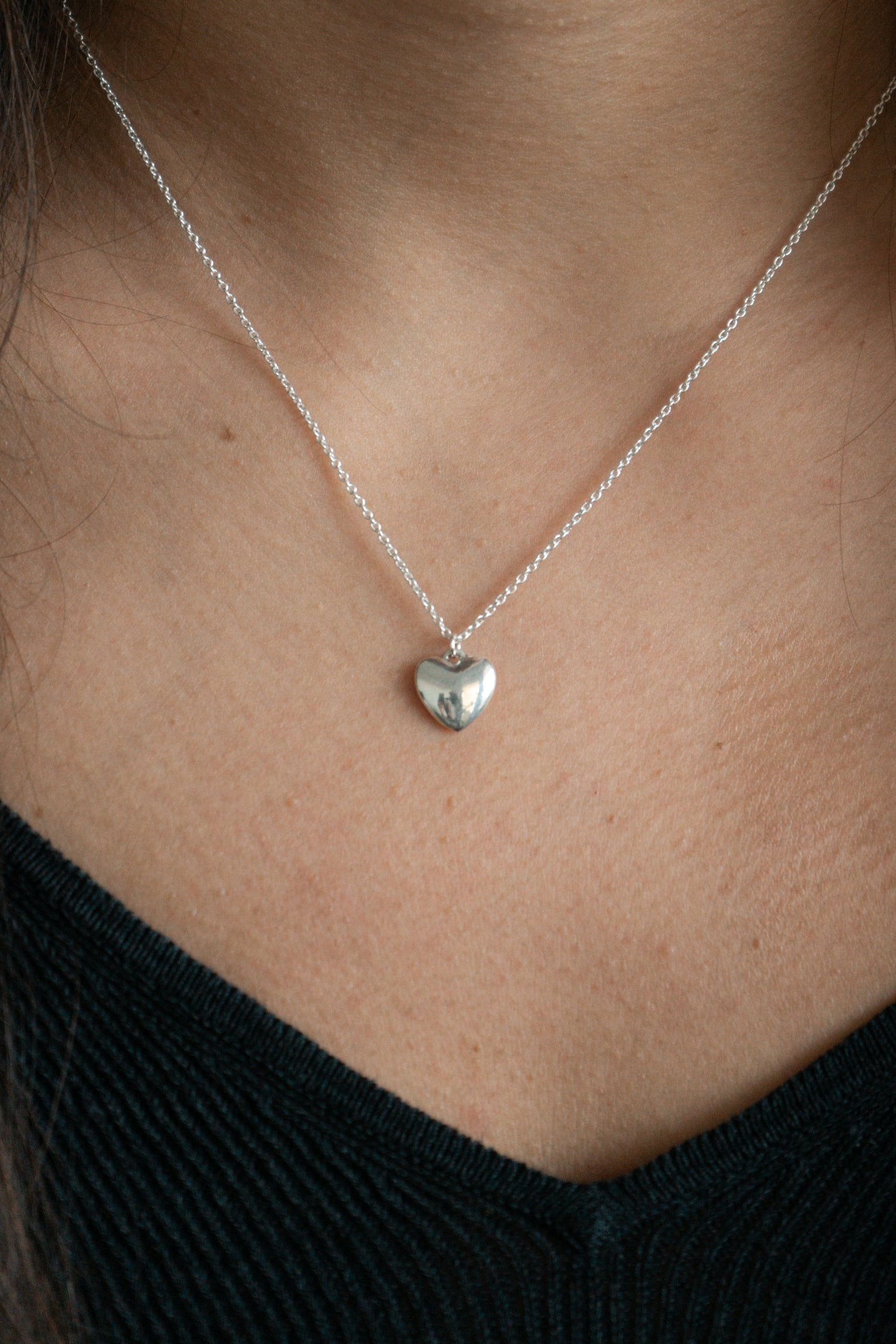 Silberne Herzkette (selbst gegossen)