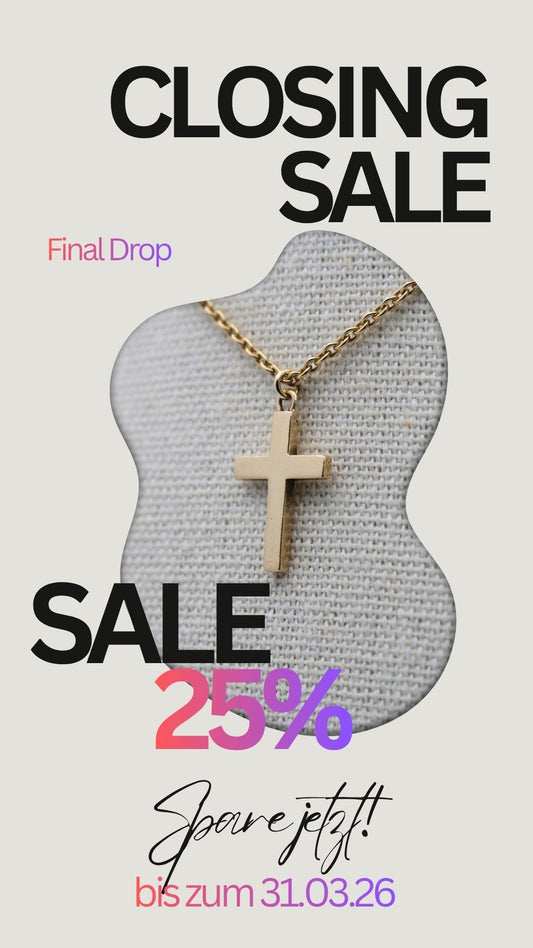 Goldene Kreuzkette - personalisierbar mit Gravur