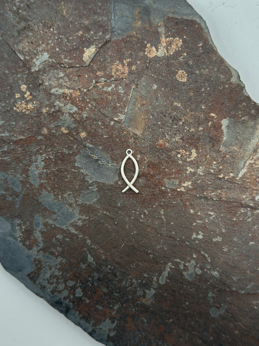 Holy Mackerel - unperfekter Fischanhänger mit Kette - Silber