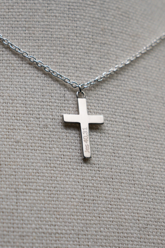 Silberne Kreuzkette - personalisierbar mit Gravur